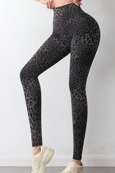 Sportwear Womens Leggings High Waist Leopard Print Quick Dry Stretch Yoga Leggings