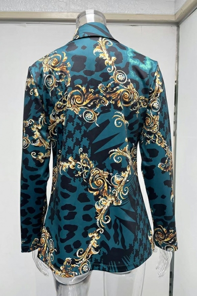 Basic Jacquard Suit Blazer Notched Collar Lapel Collar Suit Blazer for Women