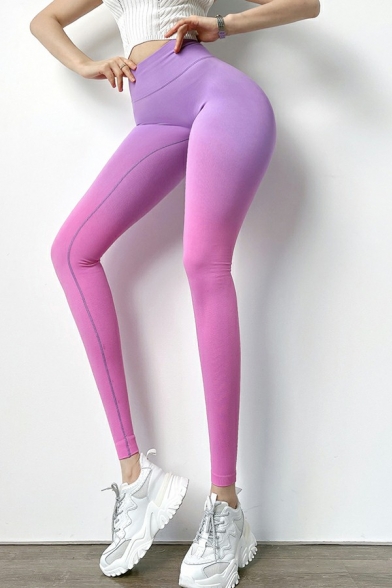 Sporty Women Pencil Yoga Leggings Gradient Print Sportswear Leggings