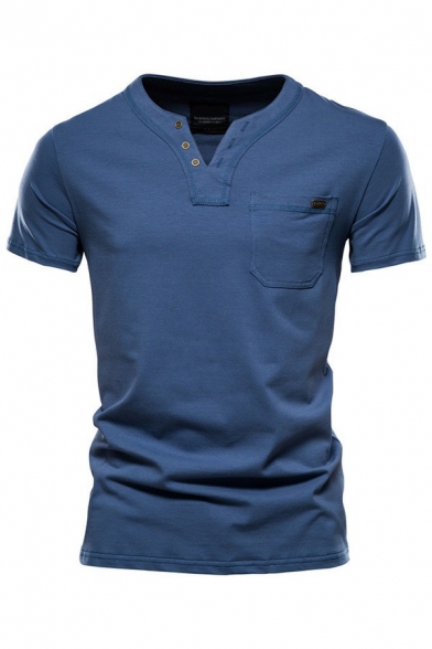 Casual Mens Plain T-Shirt Short Sleeve Round Neck Regular Fit T-Shirt