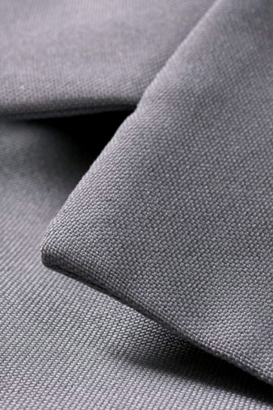 Mens Modern Set Plain Single Button Lapel Collar Pocket Slim Fit Suit Set