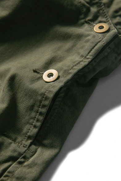 Stylish Cargo Overalls Pure Color Pocket Detail Cargo Bib Overalls for Men