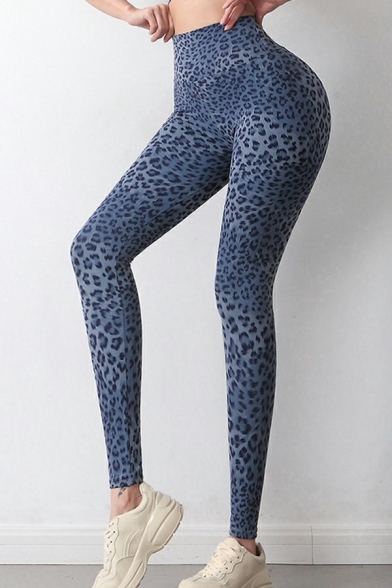Sportwear Womens Leggings High Waist Leopard Print Quick Dry Stretch Yoga Leggings