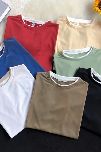 Urban T-Shirt Fake Two Piece Round Neck Half Sleeve T-Shirt for Men