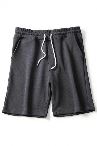 Popular Guy's Shorts Whole Colored Drawstring Waist Pocket Designed Regular Shorts
