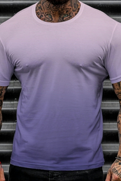 Leisure T-shirt 3D Printed Short Sleeves Crew Neck Slimming T-shirt for Men