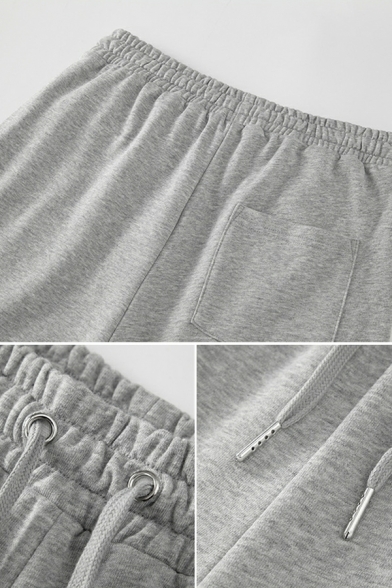 Vintage Guys Shorts Embroidery Lion Printed DrawstringWaist Loose Shorts