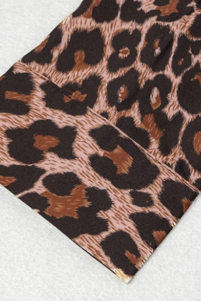 Fashionable Mens Shirt Leopard Print Turn-down Collar Long-Sleeved Button Closure Shirt
