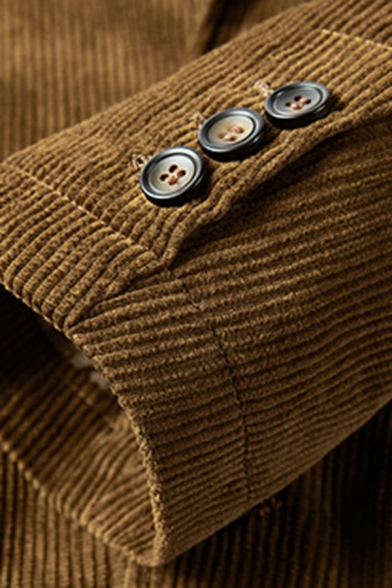 Freestyle Blazer Plain Pocket Designed Long Sleeve Lapel Collar Button Fly Blazer for Men