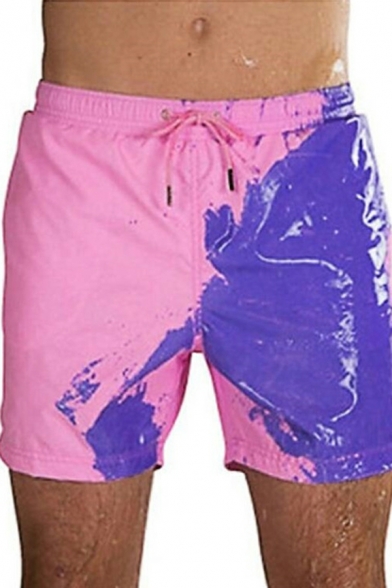 Urban Shorts Painting Printed Mid Rise Drawstring Waist Slimming Shorts for Boys