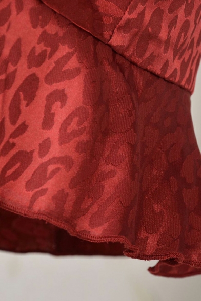 Fashionable Women's Skirts Leopard Printed Ruched High Elasticated Waist Mini Skirts