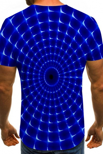 Popular Guy's T-Shirt 3D Pattern Slimming Round Neck Short Sleeves Tee Shirt