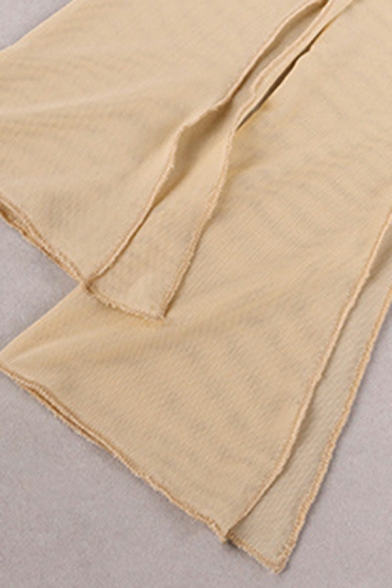 Casual T-Shirt Plain Halter Neck Long-Sleeved Slim T-Shirt for Women