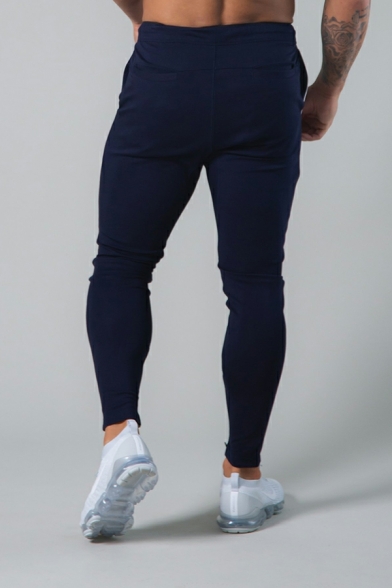 Men Retro Pants Contrast Camo Print Elastic Waist Ankle Length Pants