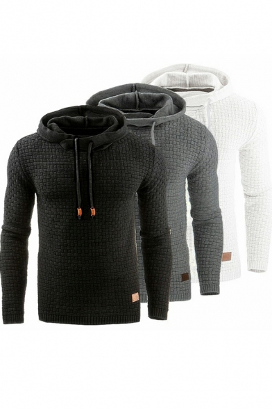 Novelty Casual Men's Hooded Sweatshirt Jacquard Long-sleeved Hoodie Coat