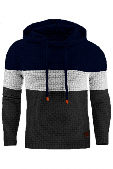 Novelty Men's Hooded Sweatshirt Jacquard Long-sleeved Warm Color Hoodie Coat