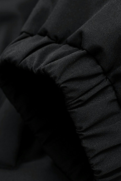 Unique Down Coat Plain Stand Collar Full Zipper Down Coat for Men
