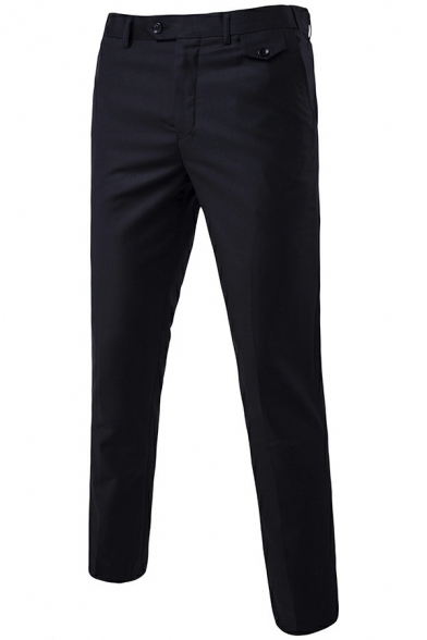 Fashionable Men's Casual Suit Trousers Novel Solid Color Versatile Business Suit Pants