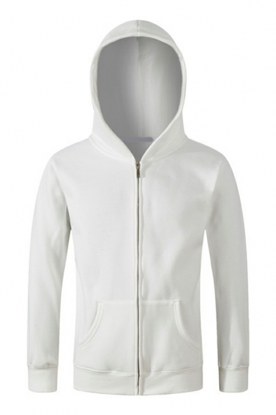 Unisex Casual Zip-up Hoodies Autumn and Winter Cardigan Zipper Hooded Sweatshirt