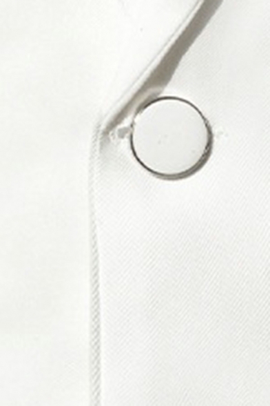 Urban Blazer Sequins Wing Print Lapel Collar Flap Pocket Single Button Blazer for Men