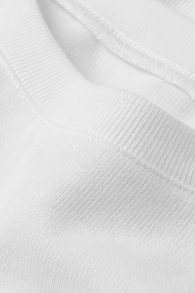 Retro T-Shirt Plain Round Neck See-Through Bishop Sleeve T-Shirt for Women