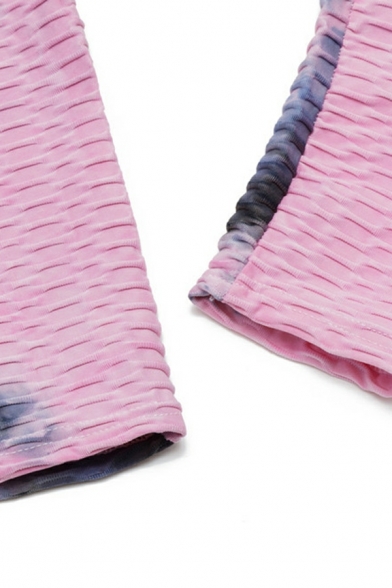 Women Popular Leggings Tie Dye Print Elastic Waist Full Length Leggings