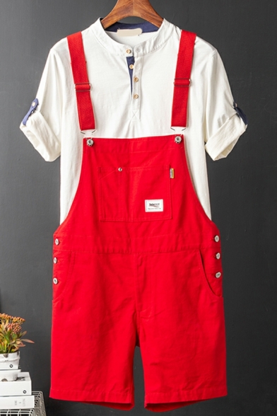 Guy's Freestyle Overalls Whole Colored Pocket Sleeveless Short Length Overalls
