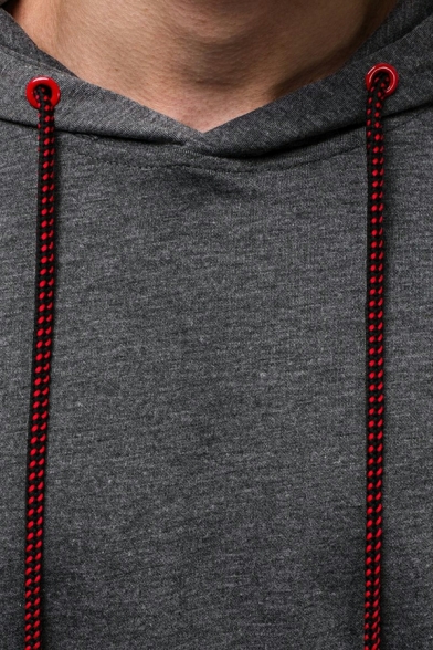 Trendy Hoodie Stripe Pattern Hooded Slim Fitted Long Sleeve Drawstring Hoodie for Boys