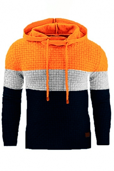 Novelty Men's Hooded Sweatshirt Jacquard Long-sleeved Warm Color Hoodie Coat