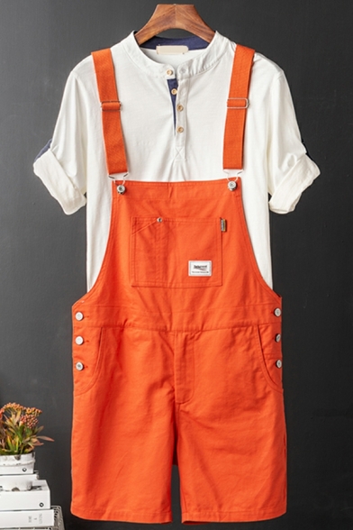 Guy's Freestyle Overalls Whole Colored Pocket Sleeveless Short Length Overalls