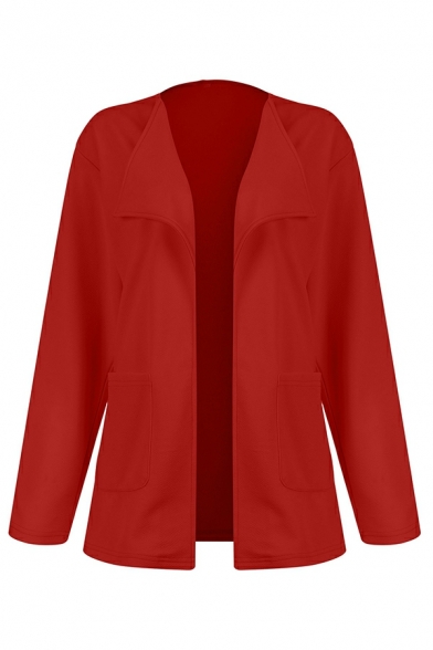 Men Street Style Jacket Plain Pocket Decorated Spread Collar Long Sleeves Regular Jacket
