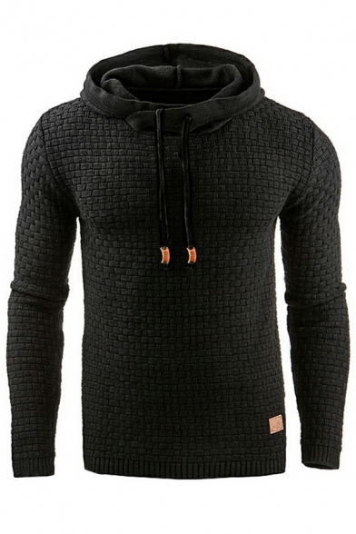 Novelty Casual Men's Hooded Sweatshirt Jacquard Long-sleeved Hoodie Coat