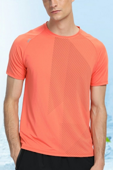 Men's Casual Sports T-Shirt Quick Dry Ice Silk Breathable Fitness Short Sleeve T-Shirt