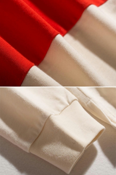 Cool Ladies Sweatshirt Color Block Long Sleeves Fitted V Neck Button Design Sweatshirt