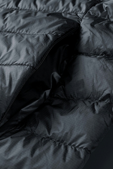 Trendy Parka Coat Solid Color Hooded Long Sleeve Regular Zip Placket Parka Coat for Guys
