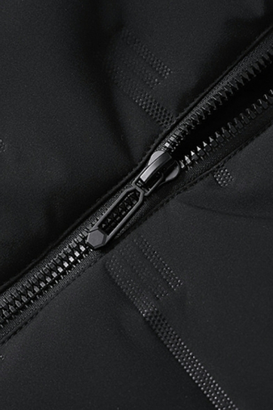 Retro Mens Parka Coat Solid Pocket Regular Long Sleeve Zip Closure Hooded Parka Coat