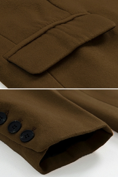 Casual Plain Lapel Suit Jacket Men's Thickened Loose Woolen Blazers