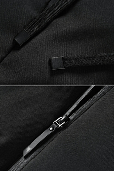 Urban Mens Parka Coat Solid Pocket Long Sleeve Regular Hooded Zip Closure Puffer Jacket