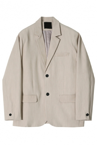 Casual Lapel Suit Men's Loose Trend Solid Color Double Buttons Blazers