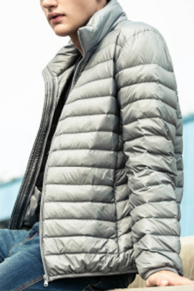 Creative Guys Parka Coat Plain Hooded Long-Sleeved Regular Fit Zip Closure Parka Coat