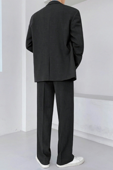 Casual Lapel Suit Men's Loose Trend Solid Color Double Buttons Blazers