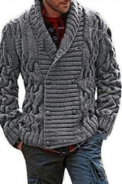 Winter Men's Cardigan Sweater with Buttons V Collar Fashion Youth Knit Sweater