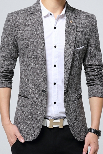 Freestyle Blazer Whole Colored Long Sleeve Lapel Collar Slim Single Button Blazer for Men