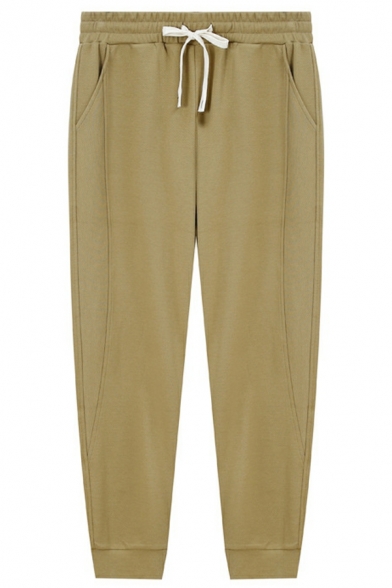 Retro Casual Pants Men's Loose Sports Solid Color Cotton Trousers