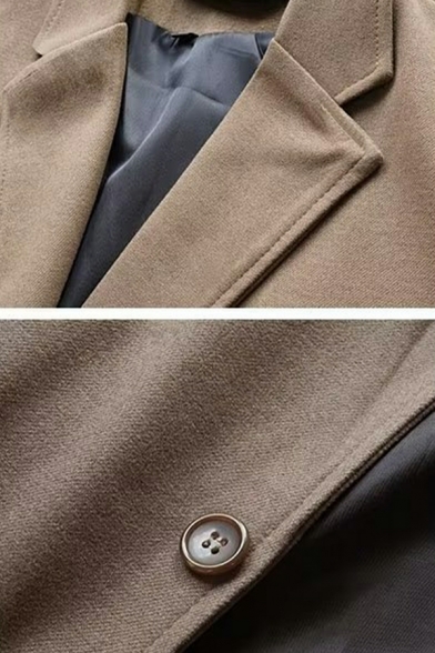 Hot Coat Whole Colored Long-Sleeved Lapel Collar Relaxed Single Button Trench Coat for Men