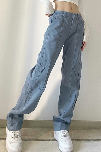 Retro Pleated Trousers Women's Casual Loose Multi-pocket High-waisted Trousers