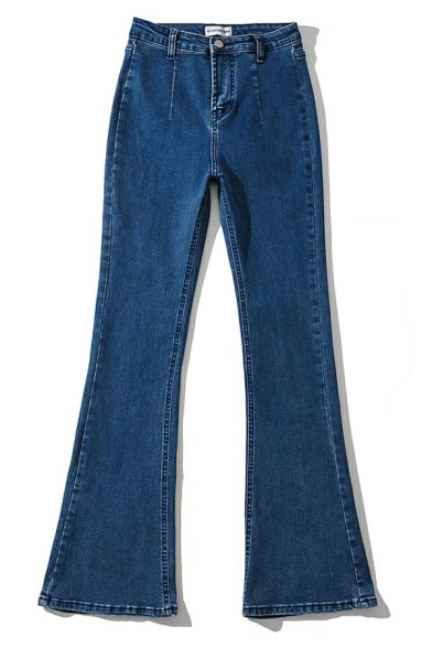 Fashion High Waist Jeans Retro Women's Skinny Denim Flared Trousers