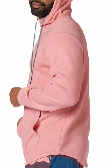 Fancy Guys Hoodie Solid Color Drawstring Hooded Pocket Long Sleeve Regular Hoodie