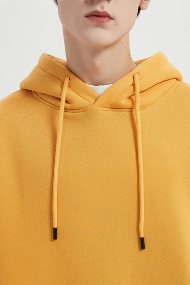 Creative Hoodie Solid Color Drawstring Long-sleeved Hooded Loose Pocket Hoodie for Boys