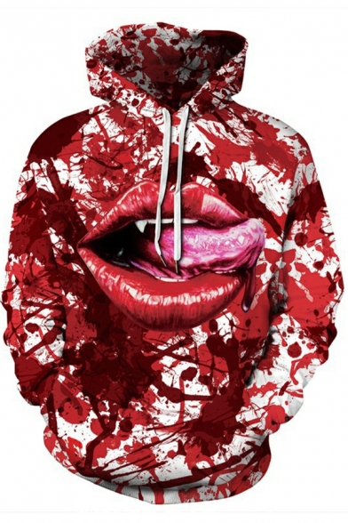 Fashion Boys Hoodie 3D Helloween Print Drawstring Hooded Pocket Long-sleeved Fitted Hoodie